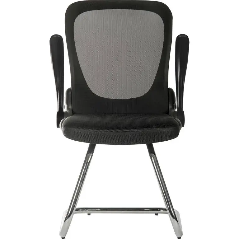 Flip Mesh Back Cantilever Visitor Chair with Armrests Black 6963BLK