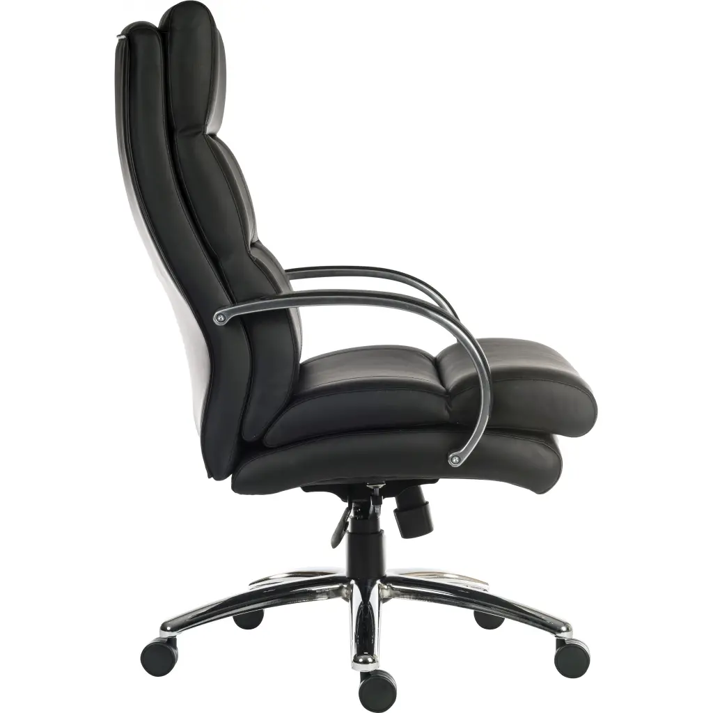 Samson Heavy Duty Leather Look Executive Office Chair Black 6968