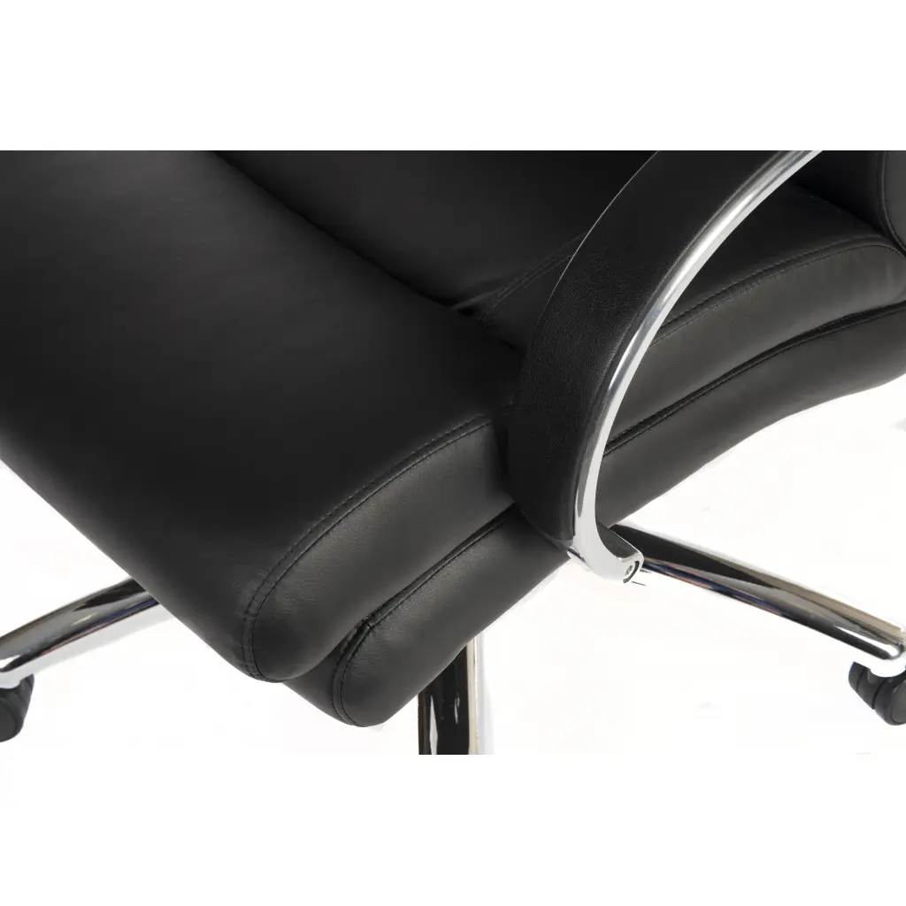 Samson Heavy Duty Leather Look Executive Office Chair Black 6968