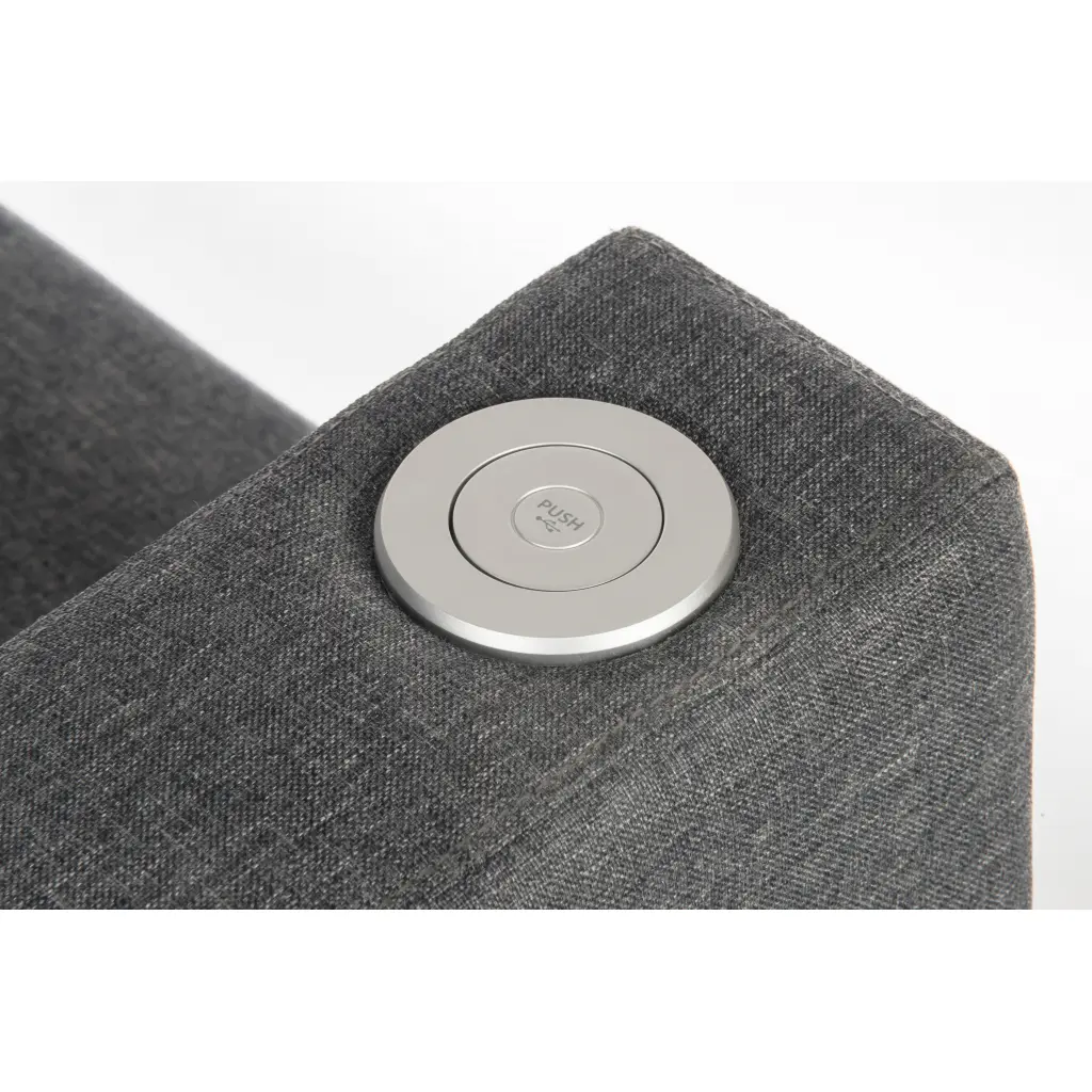 Cube Modular Fabric Armrest with USB Left Arm Only Dark Grey 6972L