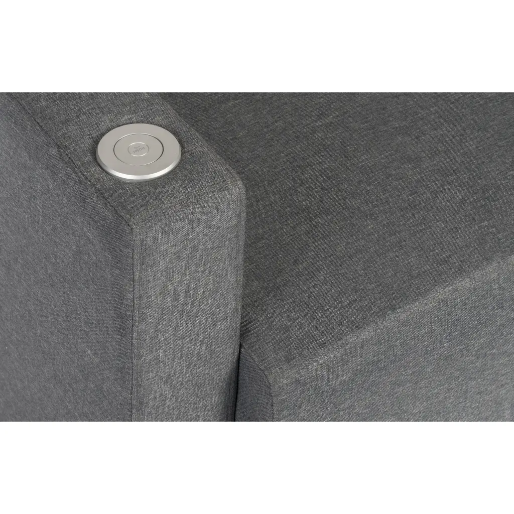 Cube Modular Fabric Armrest with USB Left Arm Only Dark Grey 6972L