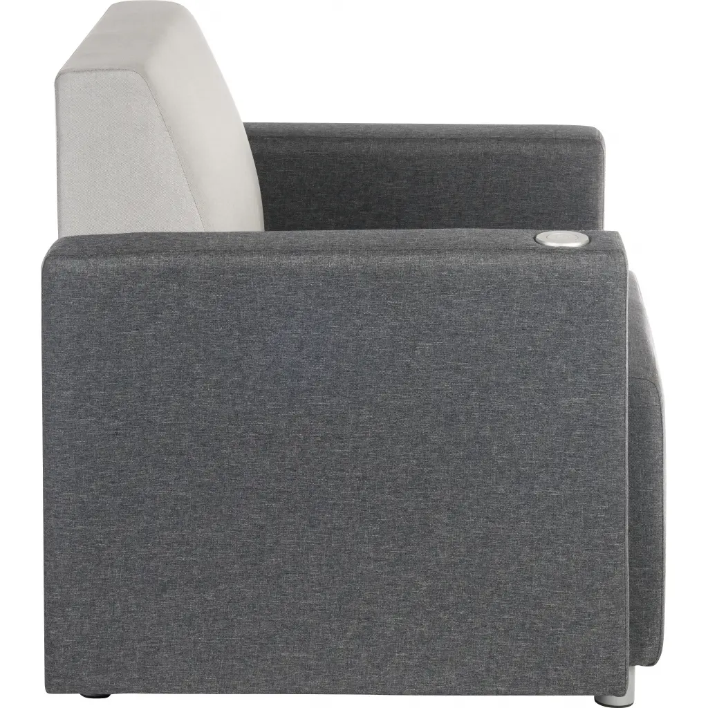 Cube Modular Fabric Armrest with USB Right Arm Only Dark Grey 6972R