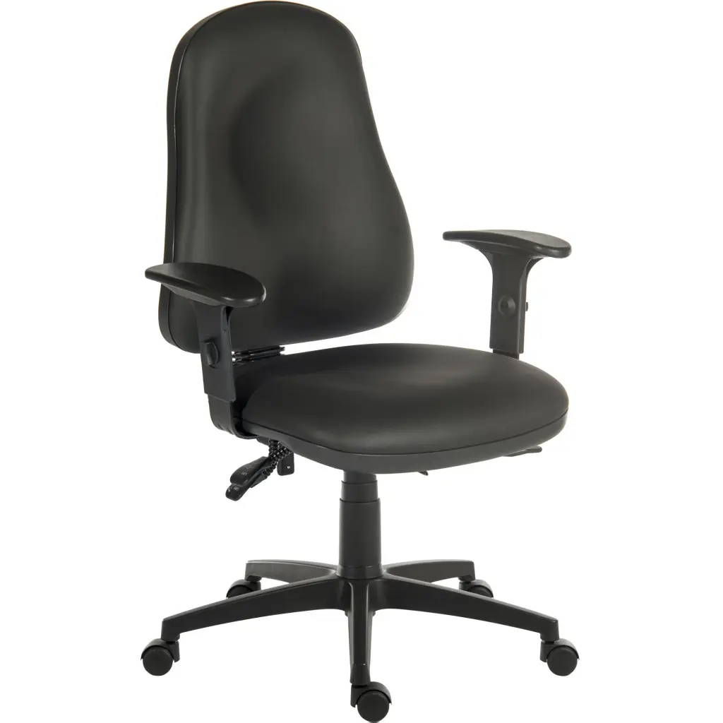 Ergo High Back Operator Office Chair with Arms Black 9500-PU/0270