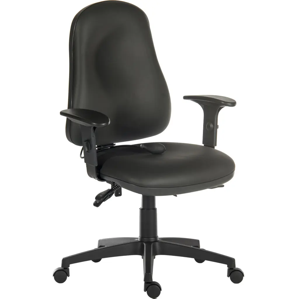 Ergo High Back PU Operator Office Chair with Arms Black 9500AIR-PU/0270