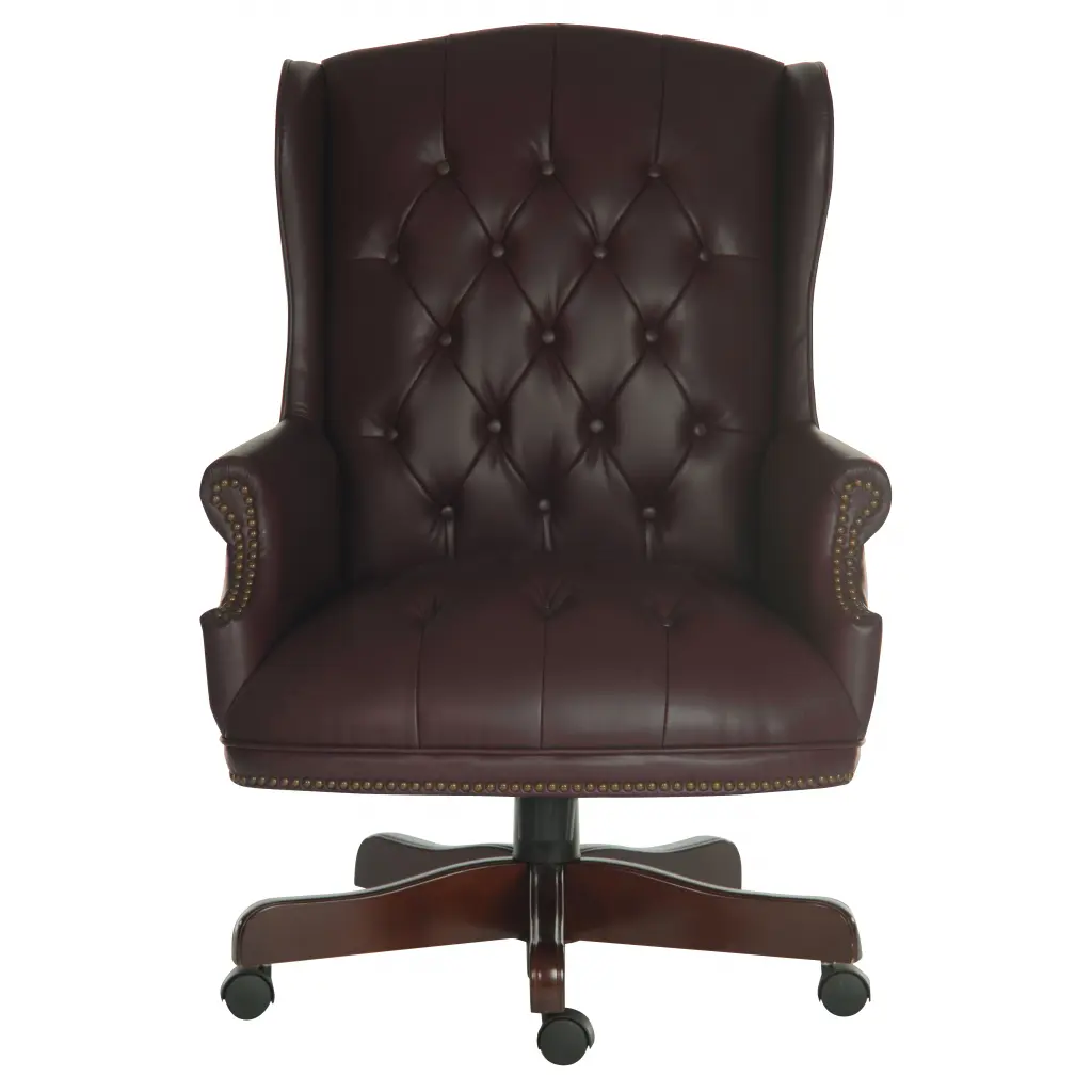 Chairman Bonded Leather Faced Executive Office Chair Burgundy B800BU