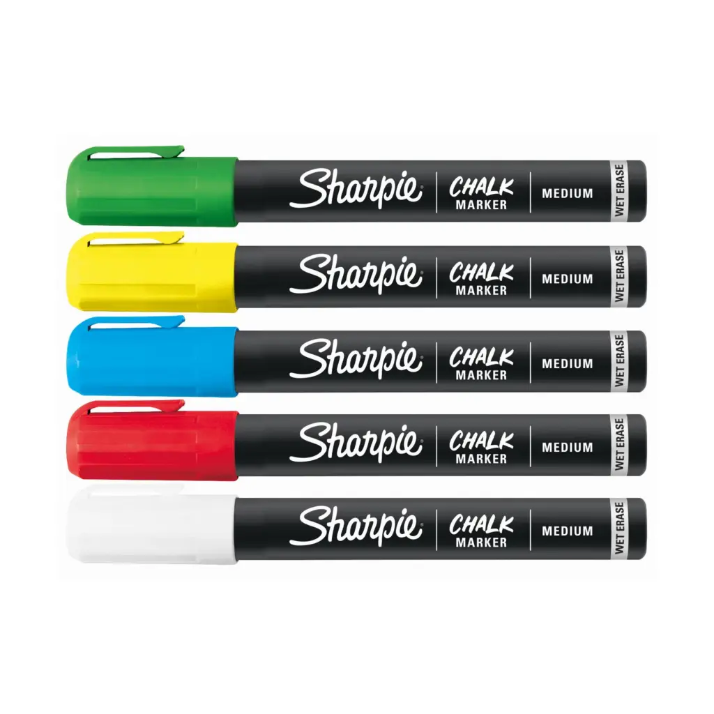 Sharpie Chalk Markers Wet Erase Chalk Pens Assorted Pack 5 2157733