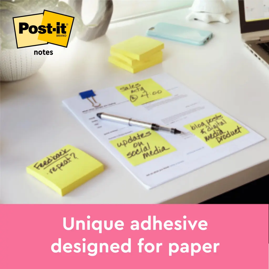 Post-it Z Notes 76x76mm 100 Sheets Canary Yellow R330 Pack of 12