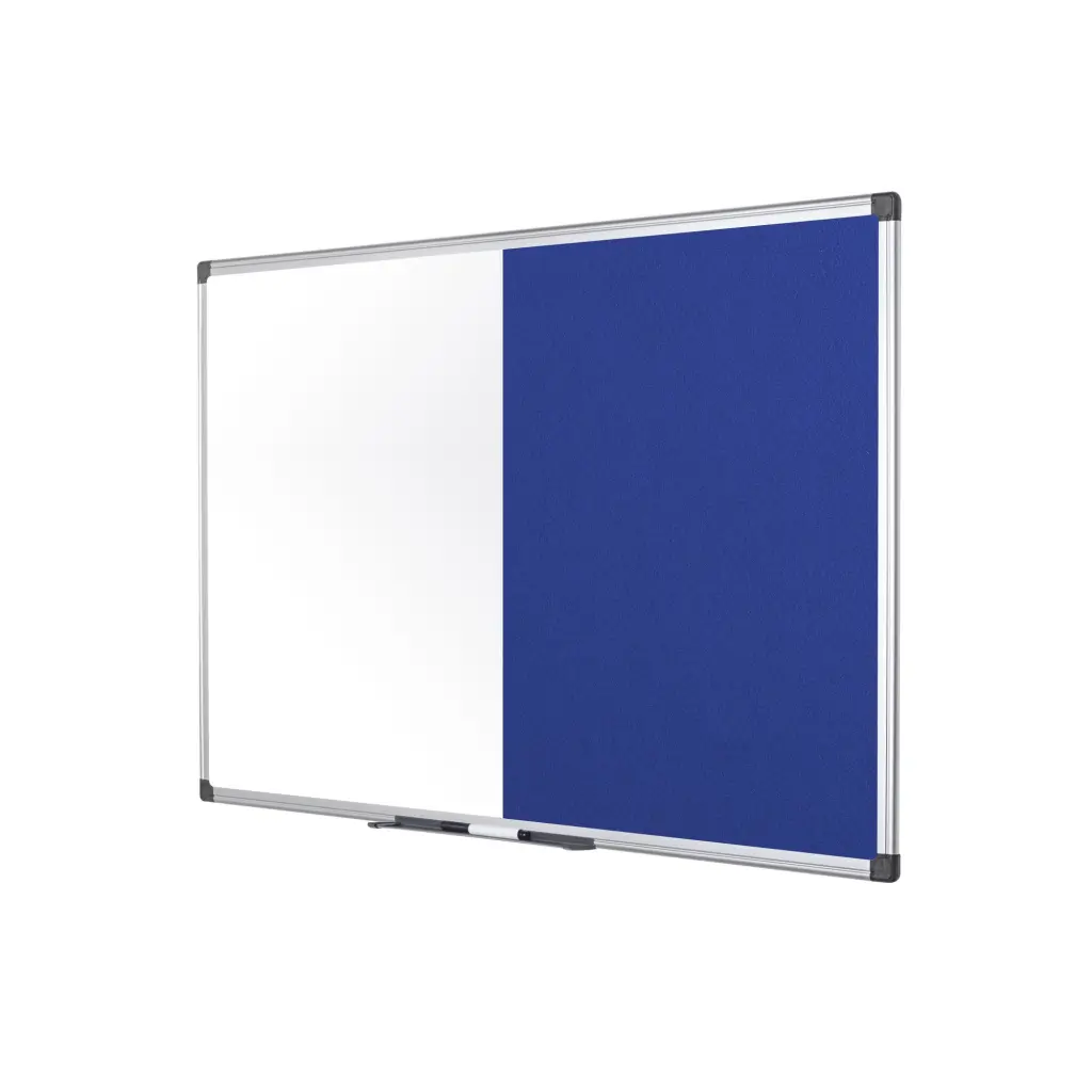 Bi-Office Maya Combination Board Blue Felt/Magnetic Whiteboard Aluminium Frame 1800x1200mm