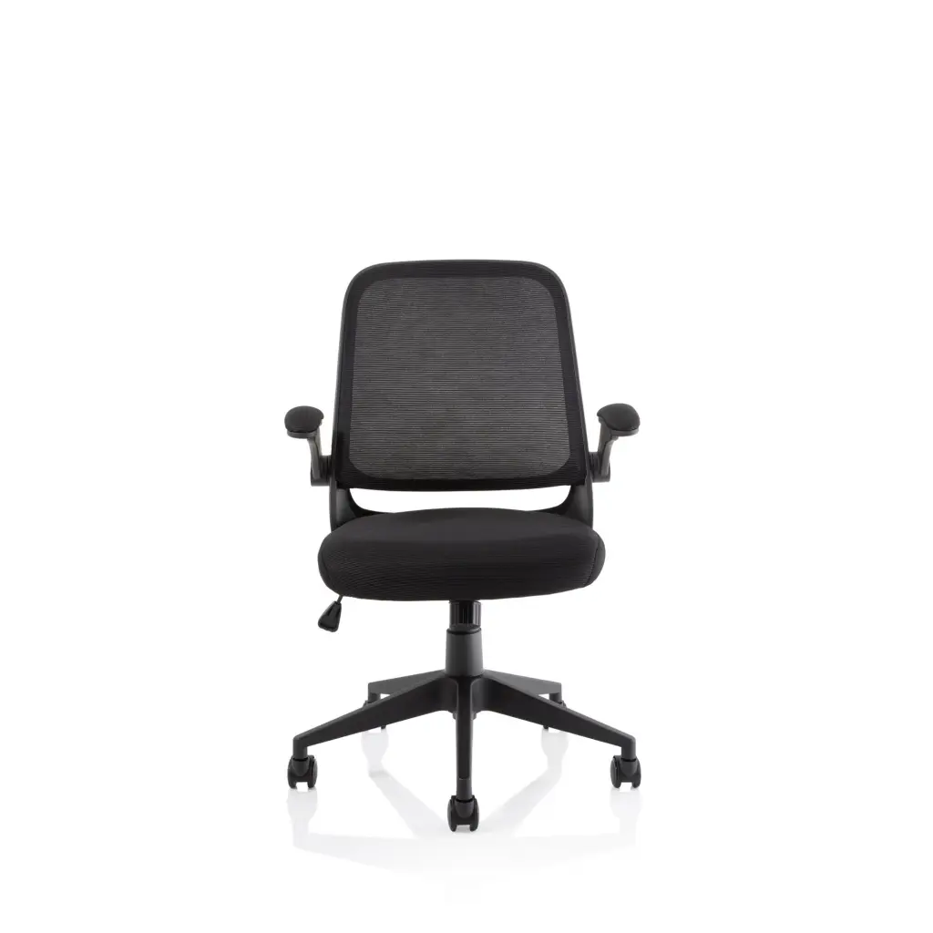 Crew Task Operator Mesh Office Chair With Folding Arms Black - OP000318 -