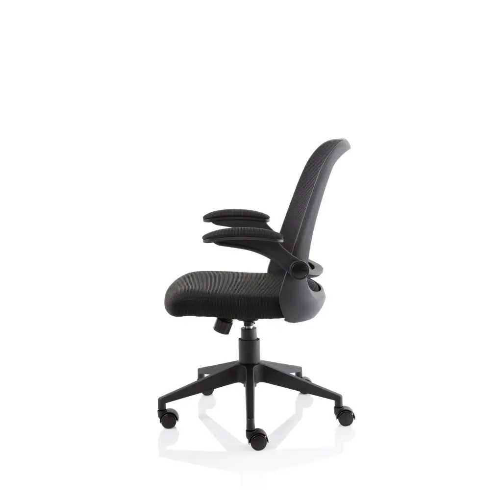 Crew Task Operator Mesh Office Chair With Folding Arms Black - OP000318 -