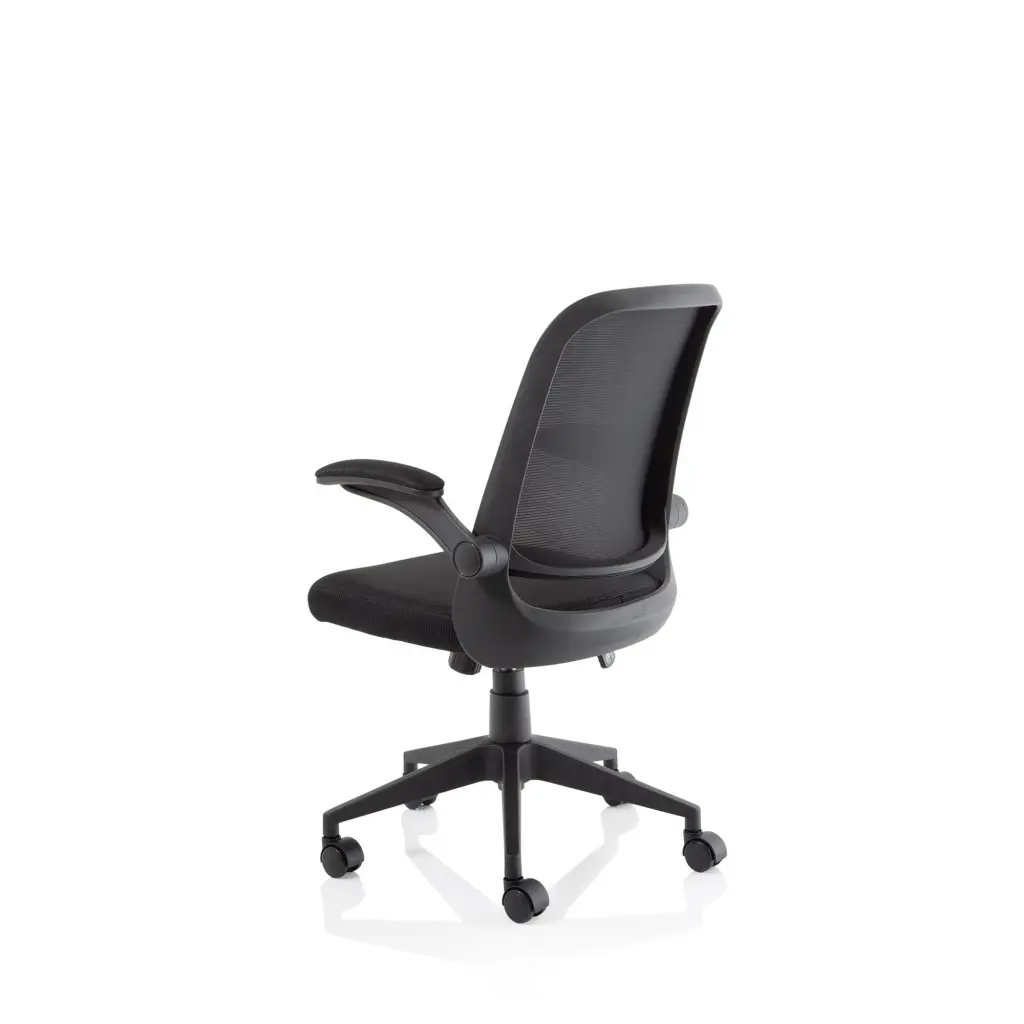 Crew Task Operator Mesh Office Chair With Folding Arms Black - OP000318 -