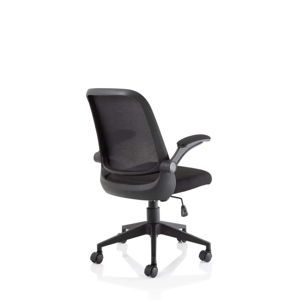 Crew Task Operator Mesh Office Chair With Folding Arms Black - OP000318 -