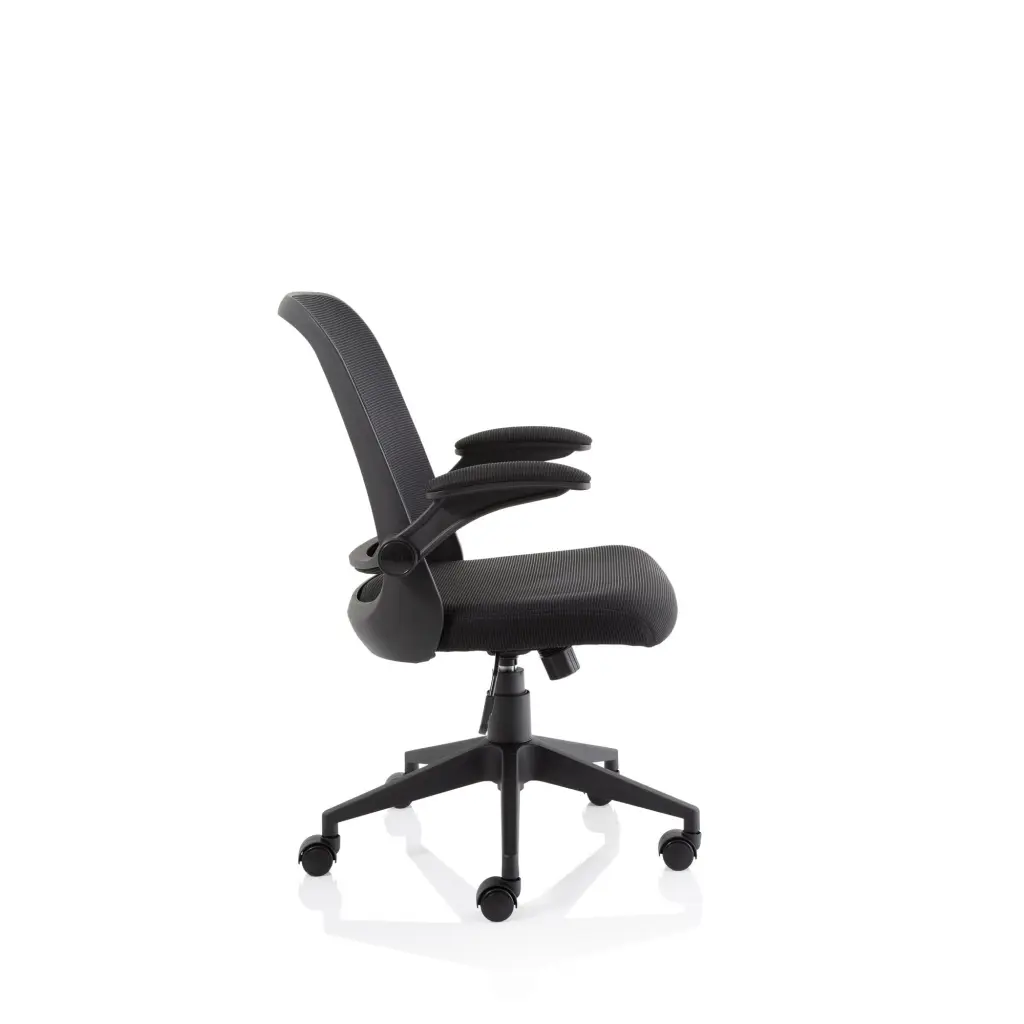 Crew Task Operator Mesh Office Chair With Folding Arms Black - OP000318 -