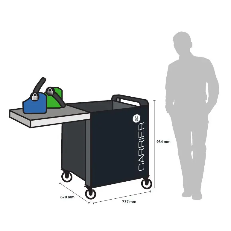 LocknCharge LNC10181 Carrier 30 Cart 30 Bay Store and Charge for iPads Tablets Chromebooks Maximum Screen Size 13 Inches UK