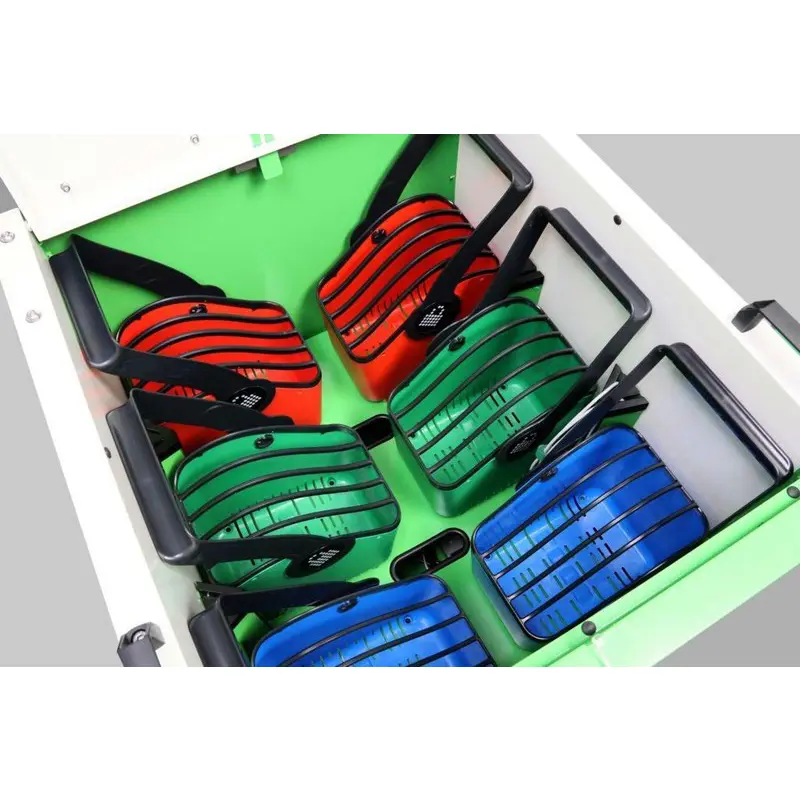 LocknCharge LNC10019 5 Slot 13 Inch Large Plastic Device Basket Set of 6 2 x Green 2 x Blue 2 x Red