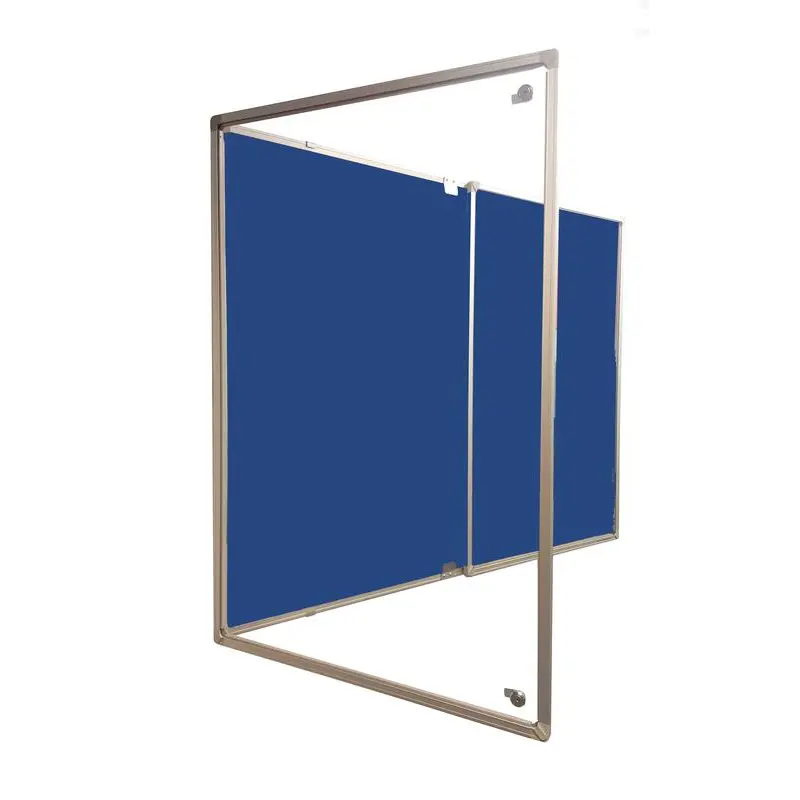 Magiboards Lockable Blue Felt Noticeboard 1500x1200mm  - GF2AB6LBLU