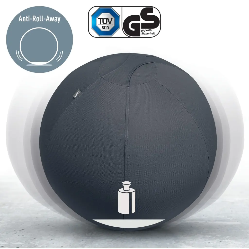 Leitz Active Sit Ball 65cm Anti-Roll-Away Dark Grey - 65420089