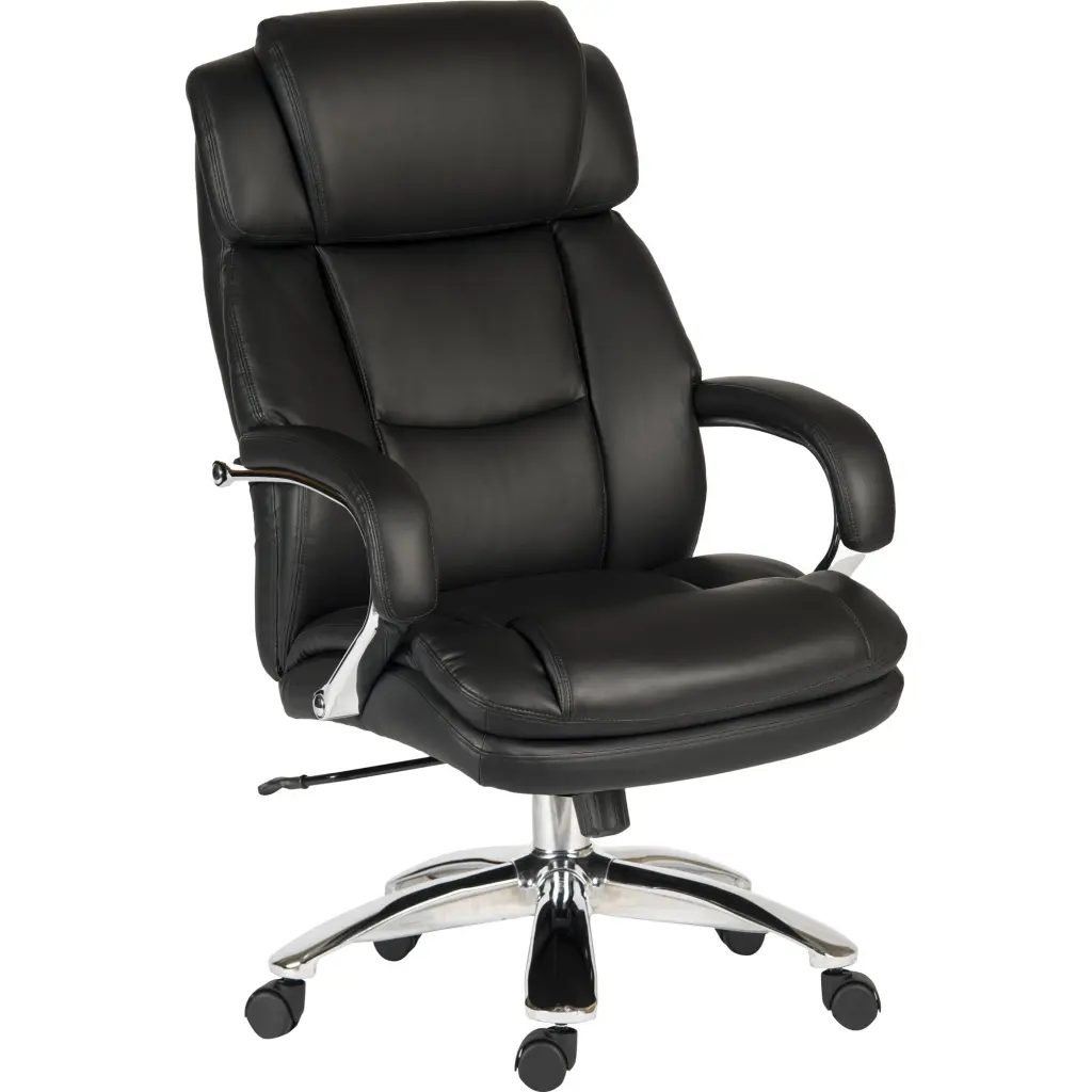 Teknik Colossus Extreme Heavy Duty 24 Hour Executive Bonded Leather Faced Office Chair With Fixed Arms Black - 7200