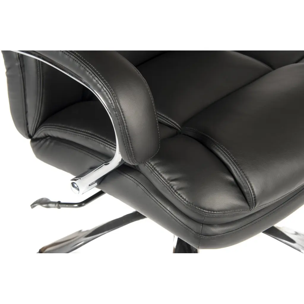 Teknik Colossus Extreme Heavy Duty 24 Hour Executive Bonded Leather Faced Office Chair With Fixed Arms Black - 7200