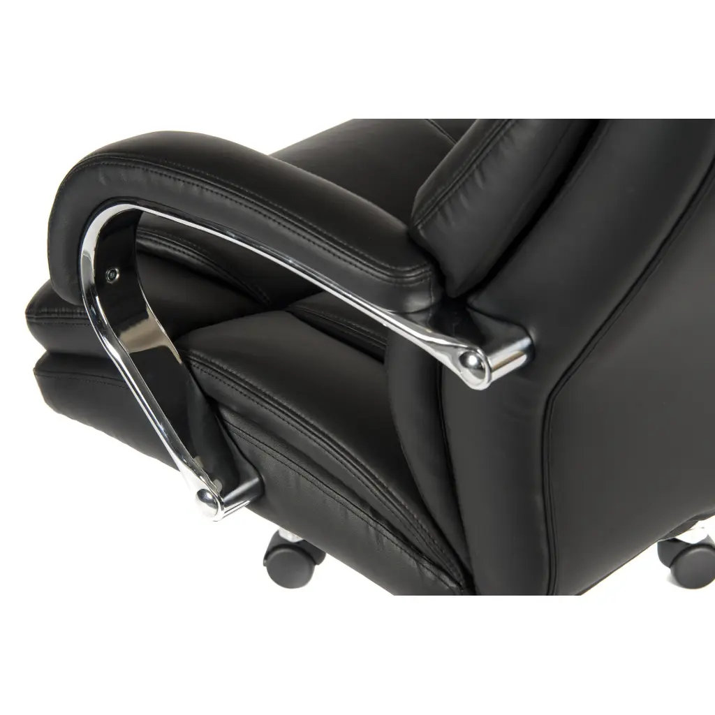 Teknik Colossus Extreme Heavy Duty 24 Hour Executive Bonded Leather Faced Office Chair With Fixed Arms Black - 7200