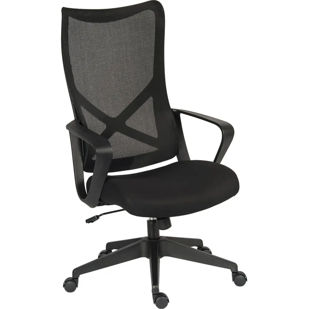 Teknik Contour Contemporary High Back Executive Mesh Office Chair With Fixed Arms Black - 7100