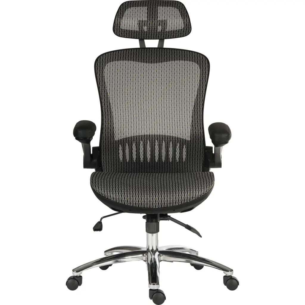 Teknik Harmony High Back Executive Mesh Office Chair With Height Adjustable Arms Grey - 6956GREY