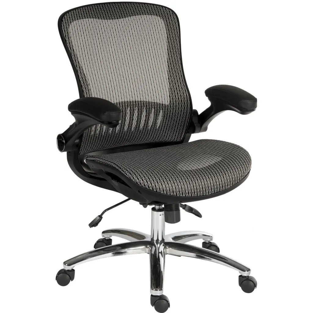 Teknik Harmony High Back Executive Mesh Office Chair With Height Adjustable Arms Grey - 6956GREY