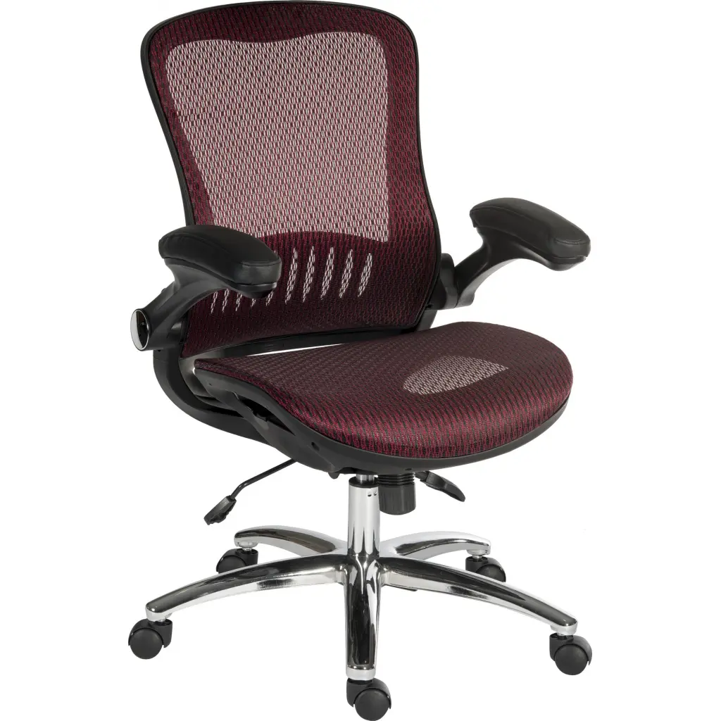 Teknik Harmony High Back Executive Mesh Office Chair With Height Adjustable Arms Red - 6956RED