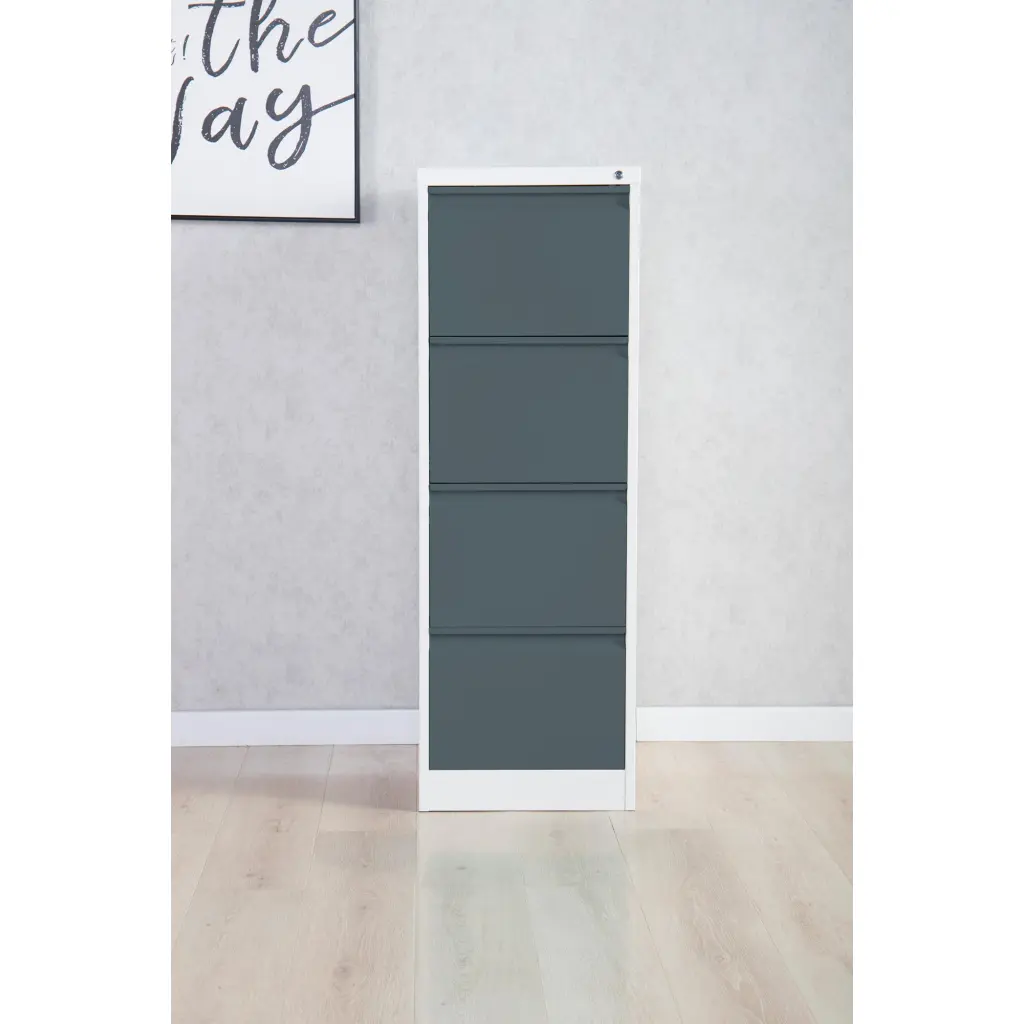 Phoenix FC Series 3 Drawer Filing Cabinet Grey Body Anthracite Drawers with Key Lock - FC1004GAK