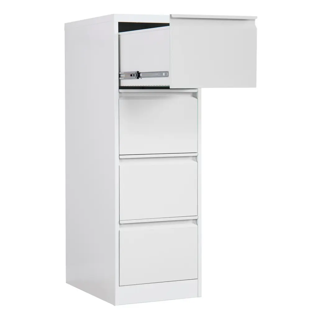 Phoenix FC Series 4 Drawer Filing Cabinet Grey with Key Lock - FC1004GGK