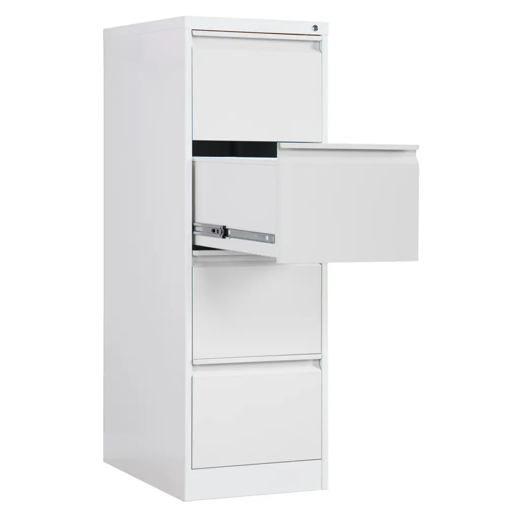 Phoenix FC Series 4 Drawer Filing Cabinet Grey with Key Lock - FC1004GGK