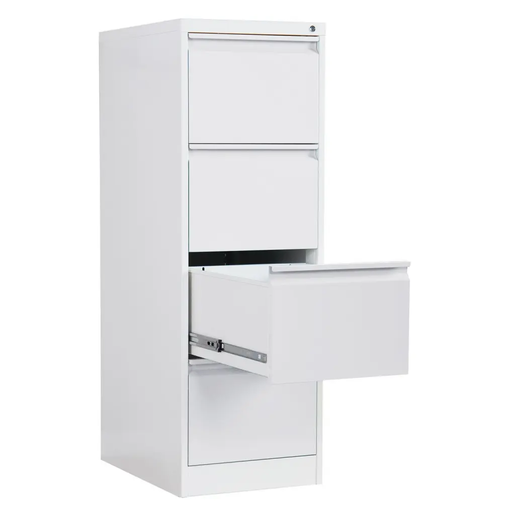 Phoenix FC Series 4 Drawer Filing Cabinet Grey with Key Lock - FC1004GGK