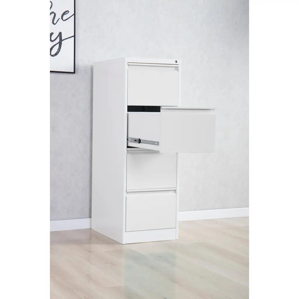 Phoenix FC Series 4 Drawer Filing Cabinet Grey with Key Lock - FC1004GGK