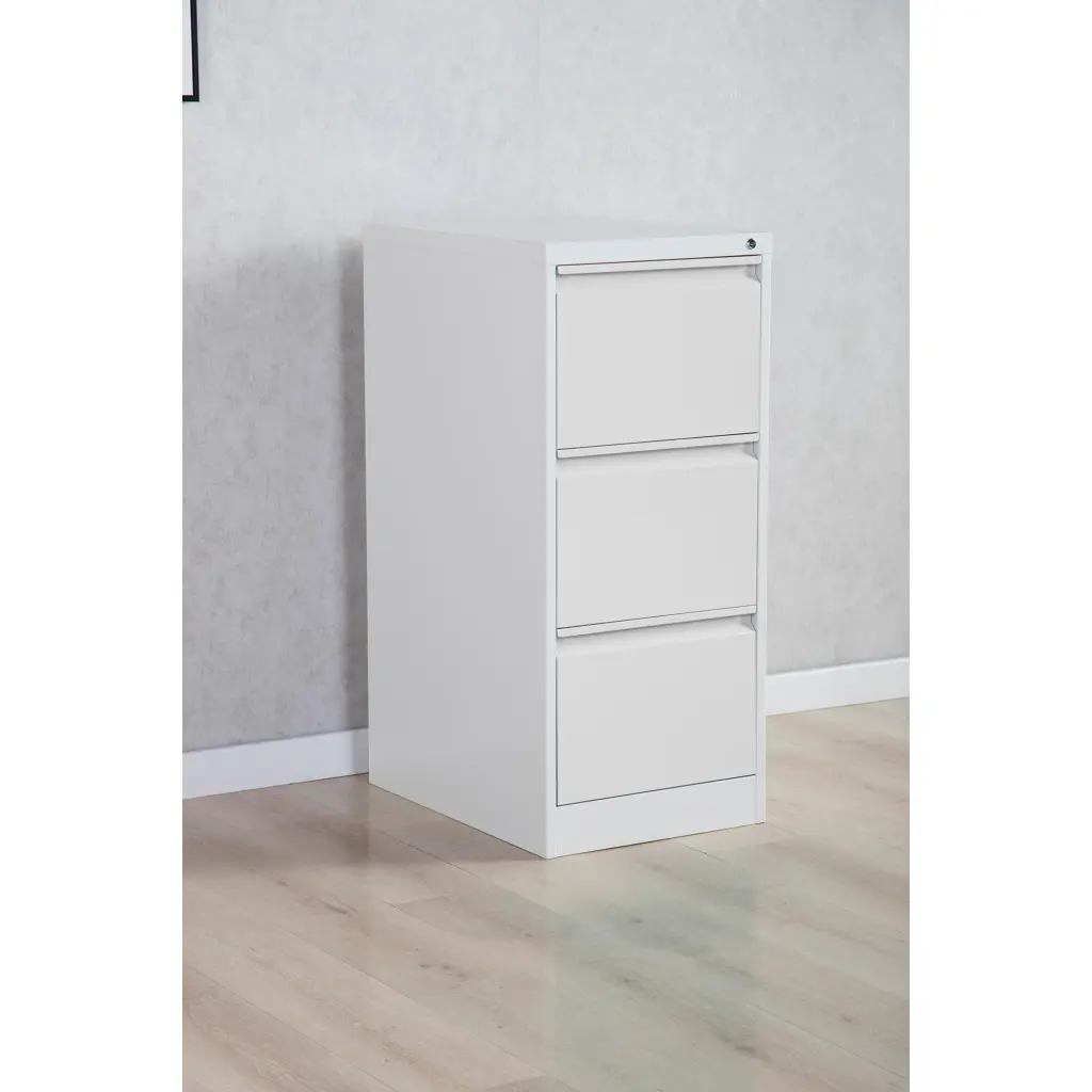 Phoenix FC Series 3 Drawer Filing Cabinet Grey with Key Lock - FC1003GGK