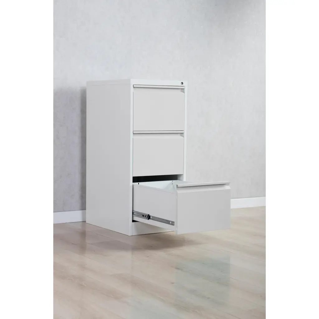 Phoenix FC Series 3 Drawer Filing Cabinet Grey with Key Lock - FC1003GGK