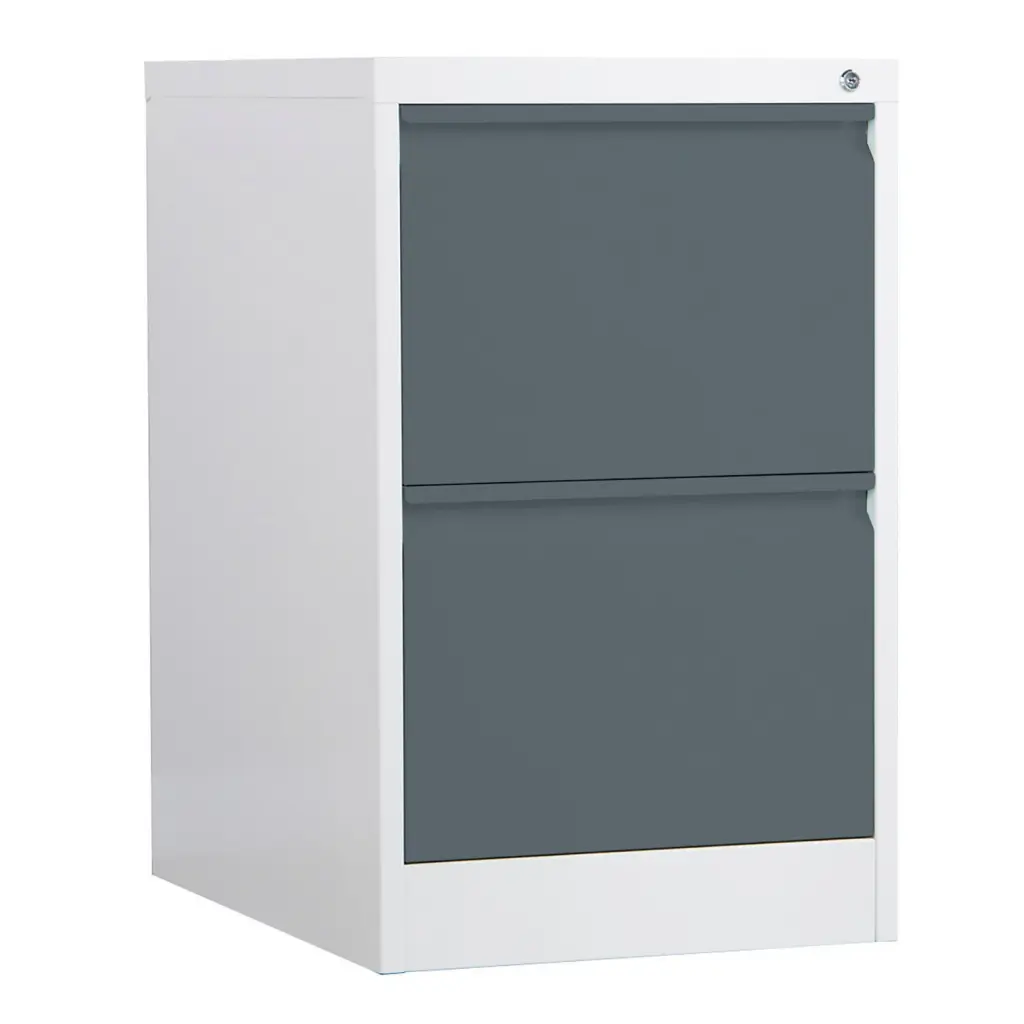 Phoenix FC Series 2 Drawer Filing Cabinet Grey Body Anthracite Drawers with Key Lock - FC1002GAK