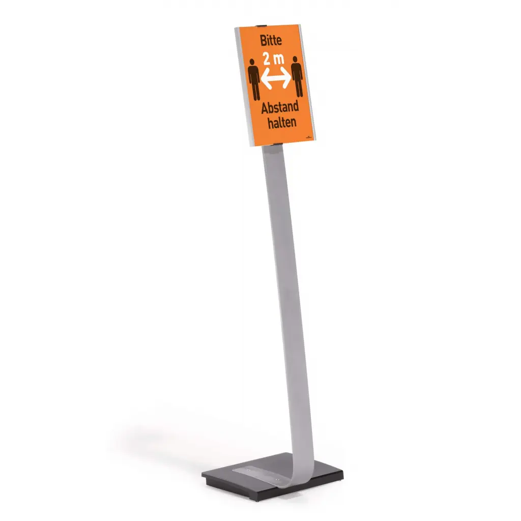 Durable Aluminium Info Sign Stand with Cast Iron Base & Acrylic A4 Panel - 481223