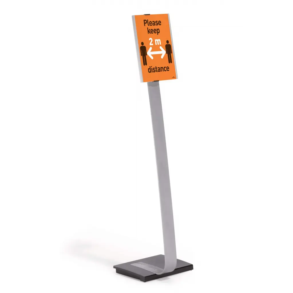 Durable Aluminium Info Sign Stand with Cast Iron Base & Acrylic A4 Panel - 481223