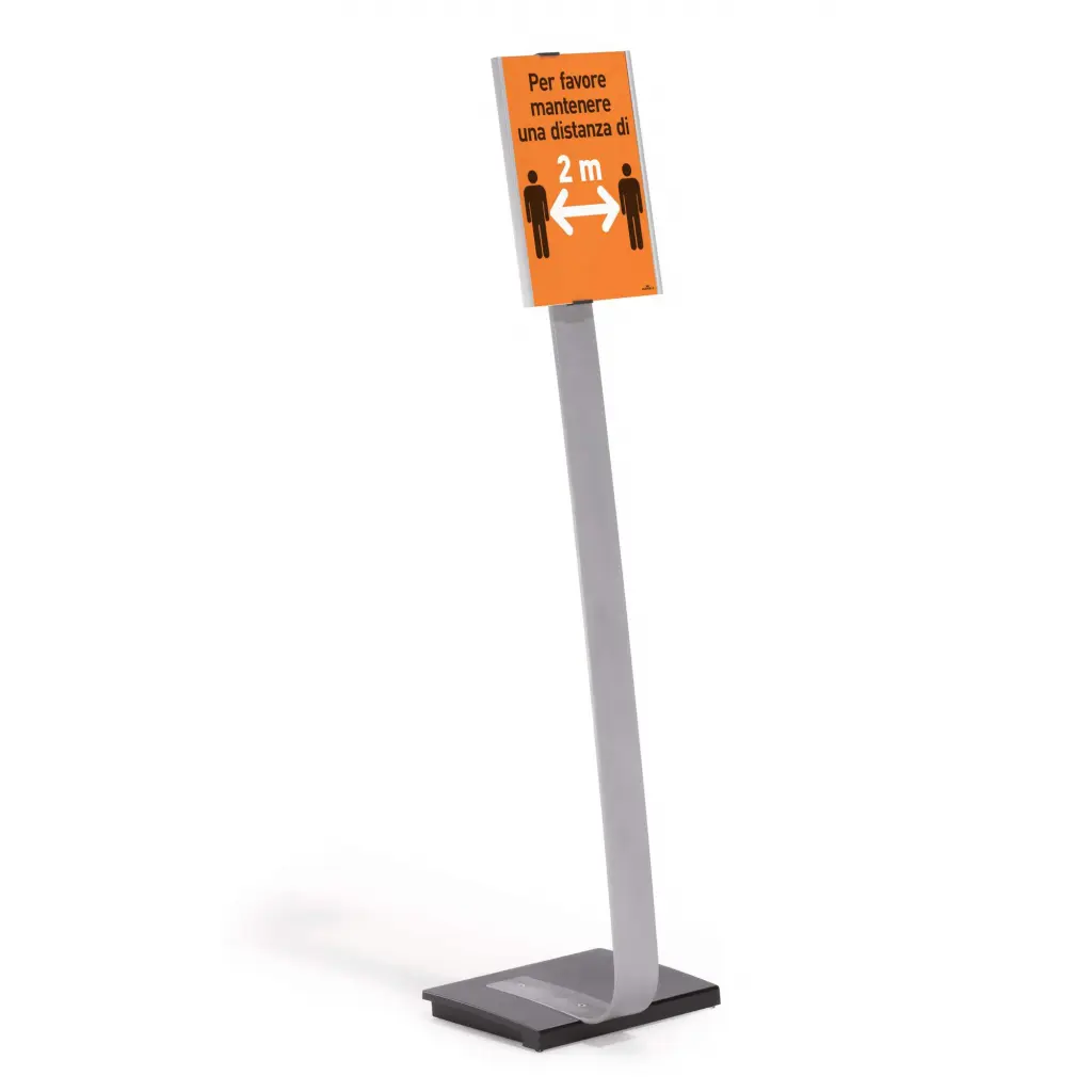 Durable Aluminium Info Sign Stand with Cast Iron Base & Acrylic A4 Panel - 481223