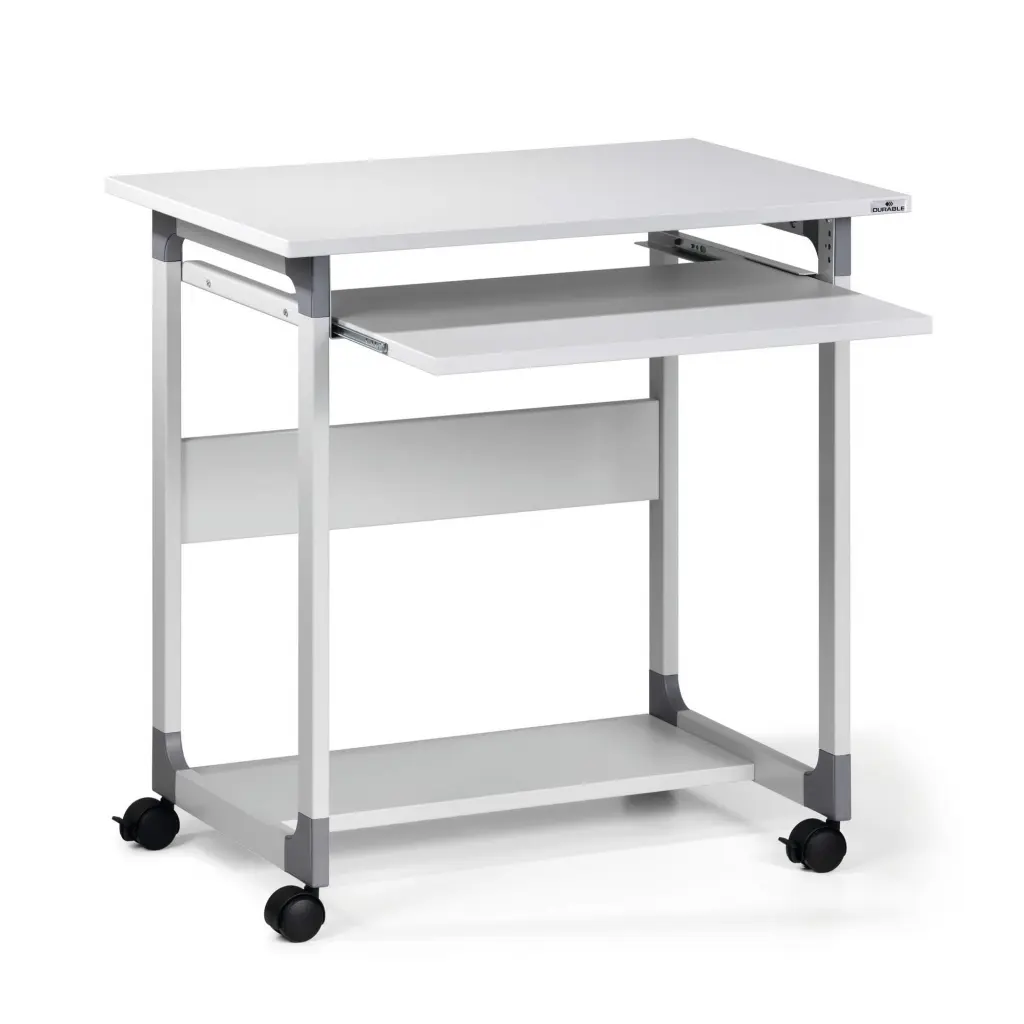 Durable SYSTEM PC Workstation Trolley 75 Fixed Height Grey - 379610