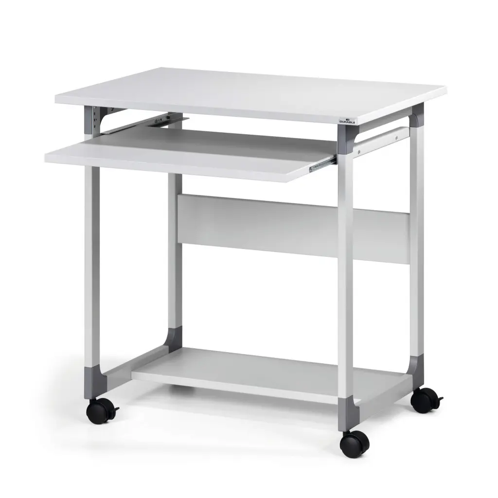 Durable SYSTEM PC Workstation Trolley 75 Fixed Height Grey - 379610