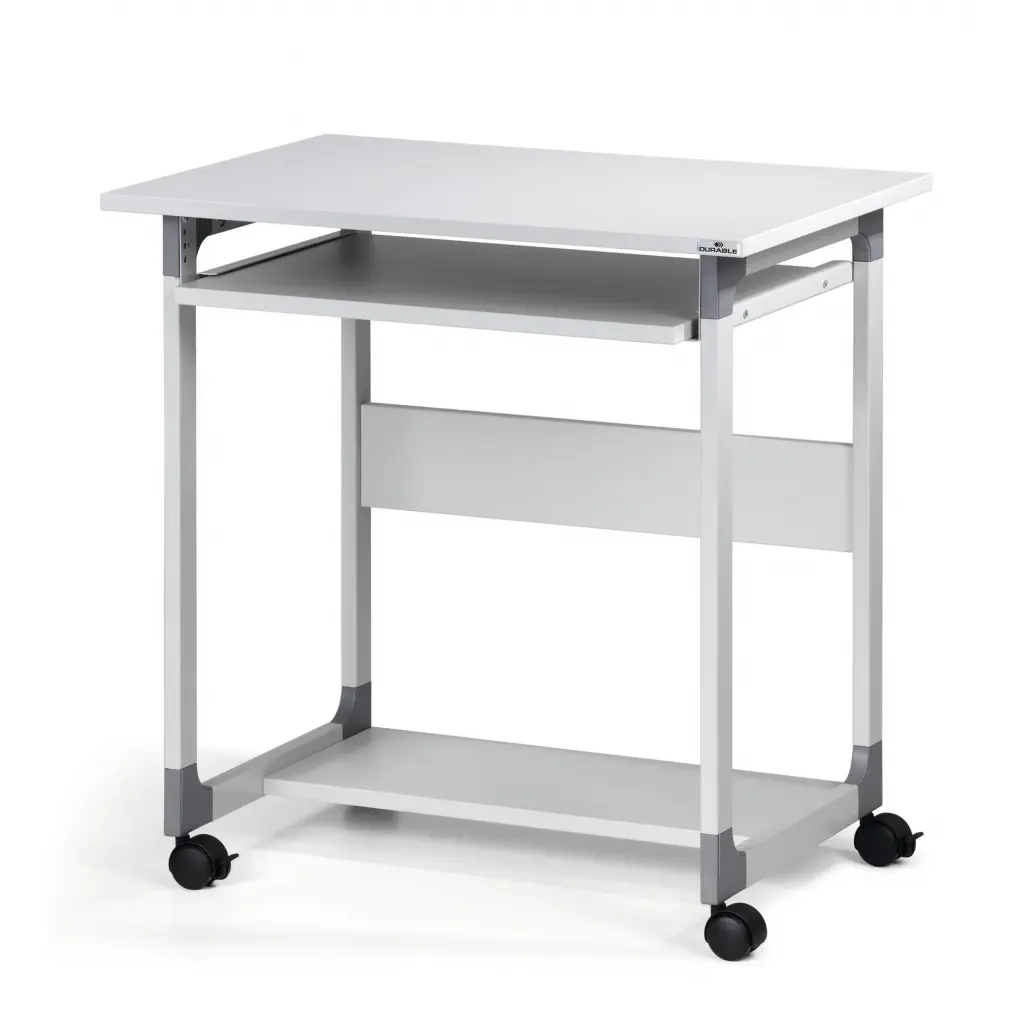 Durable SYSTEM PC Workstation Trolley 75 Fixed Height Grey - 379610