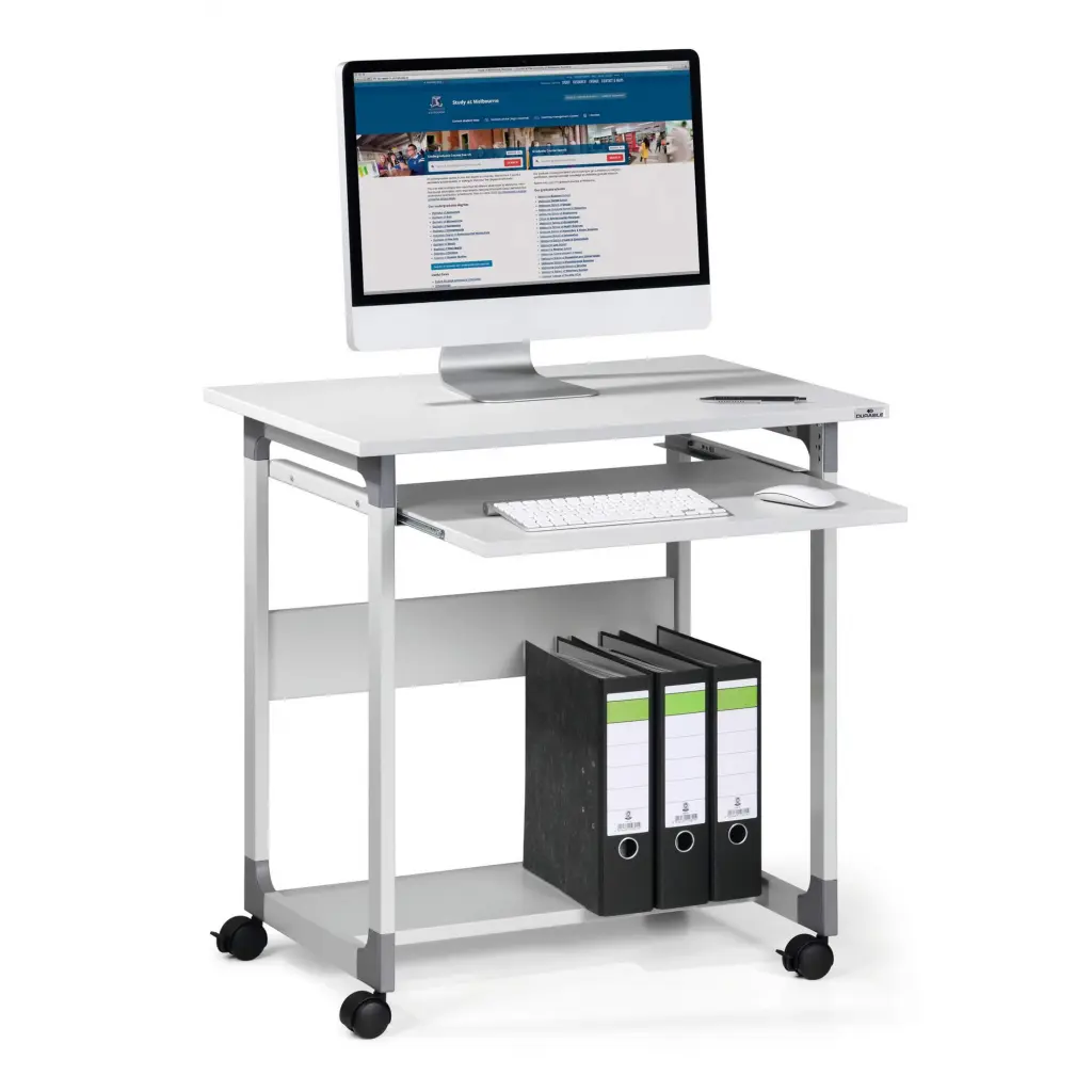 Durable SYSTEM PC Workstation Trolley 75 Fixed Height Grey - 379610