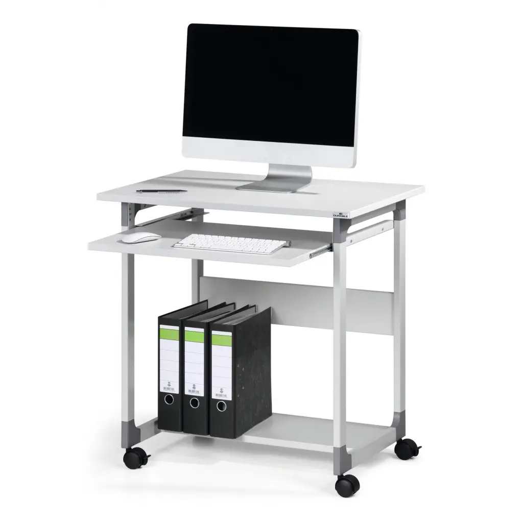 Durable SYSTEM PC Workstation Trolley 75 Fixed Height Grey - 379610