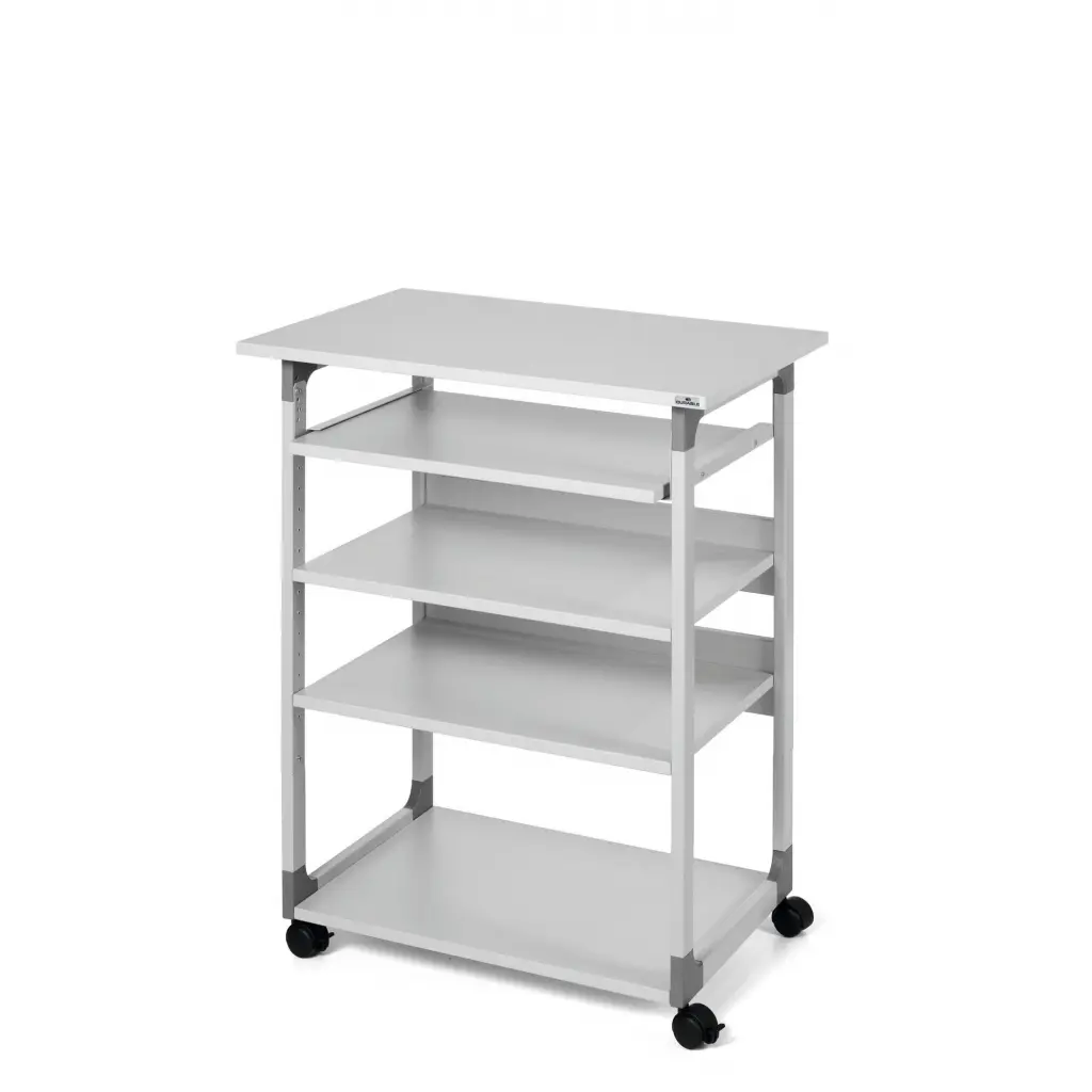 Durable SYSTEM PC Workstation Trolley 75 Variable Height Grey - 372010