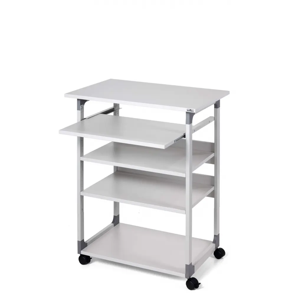 Durable SYSTEM PC Workstation Trolley 75 Variable Height Grey - 372010