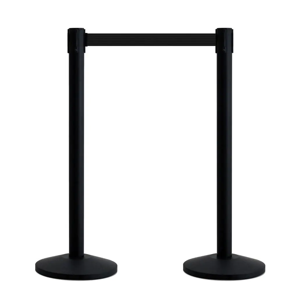 Seco Retractable 2m Post Black with Black Tape - RQB-1BLK