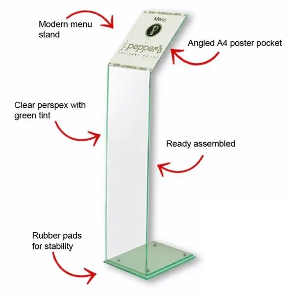 Seco Acrylic Menu Board A4 - AMB-1/4 -