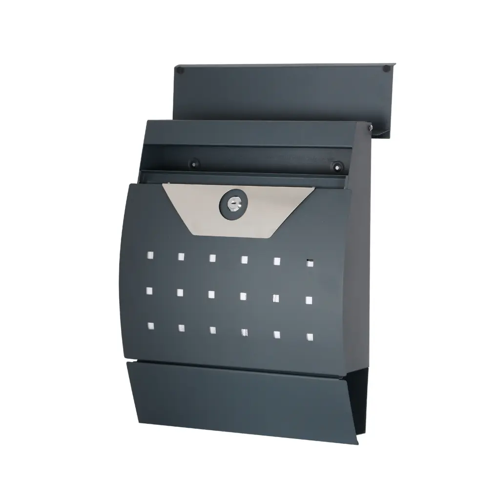 Phoenix Estilo Front Loading Letter Box Graphite Grey with Key Lock - MB0122KA