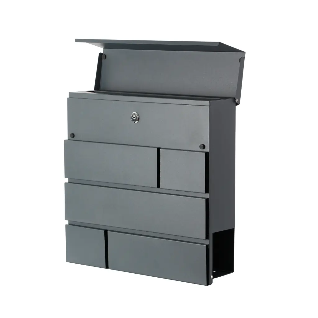 Phoenix Estilo Top Loading Letter Box Graphite Grey with Key Lock - MB0121KA